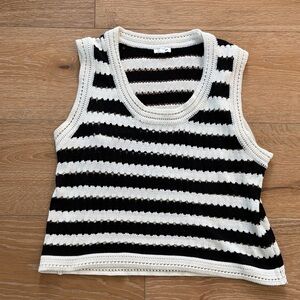 Classic Black and White Striped Tank Top